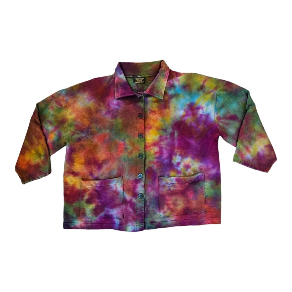 Babytoes Clothing Colorful Tie Dye 100% Cotton Oversized Blazer Jacket XS